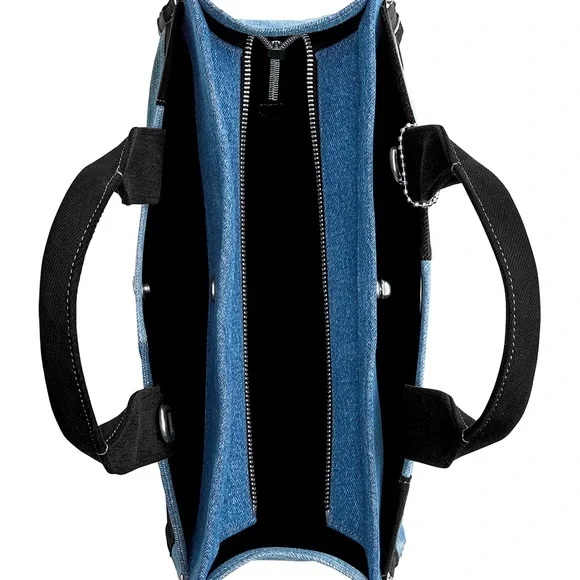 ✨NWT✨COACH DENIM MED/LARGE PATCHWORK CARGO TOTE🔥G😍RGEOUS‼️SOLD OUT ONLINE🤌🏽 - Picture 5 of 6